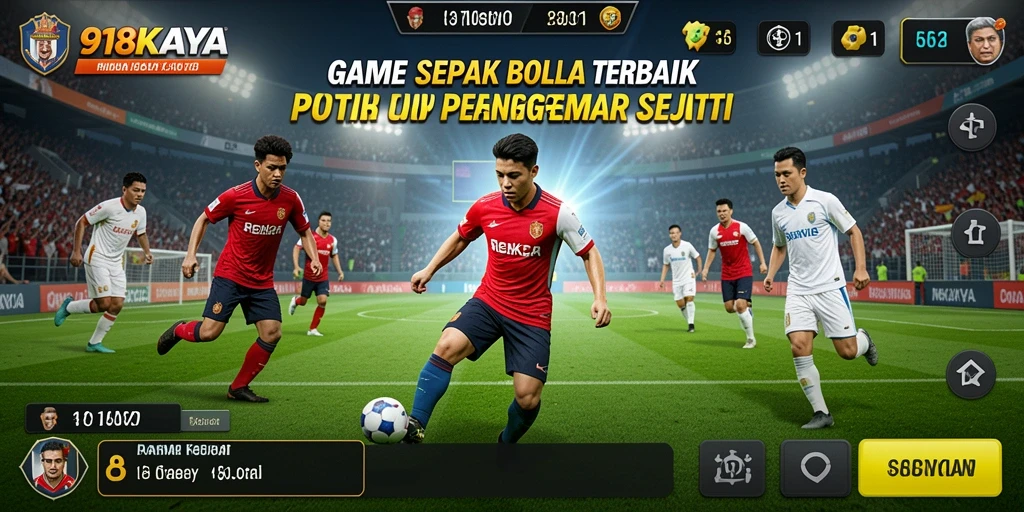Tampilan gameplay menarik di 918KAYA dengan aksi sepak bola nyata.