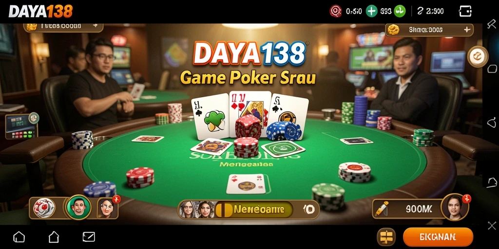 Tampilan gameplay poker yang mendebarkan di DAYA138.