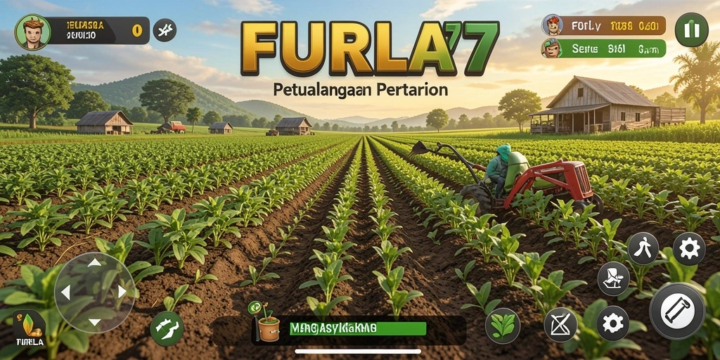 Tampilan menarik gameplay FURLA77 dengan aktivitas pertanian.