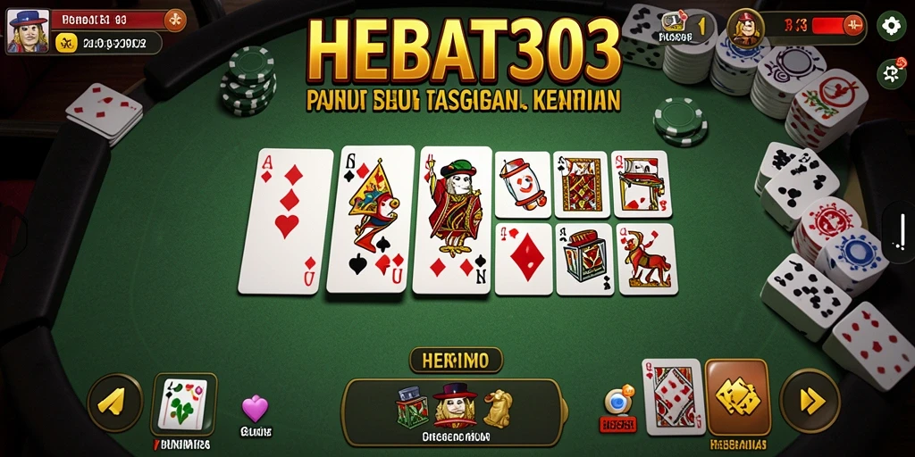 Tampilan gameplay seru dari HEBAT303 dengan kartu Domino.