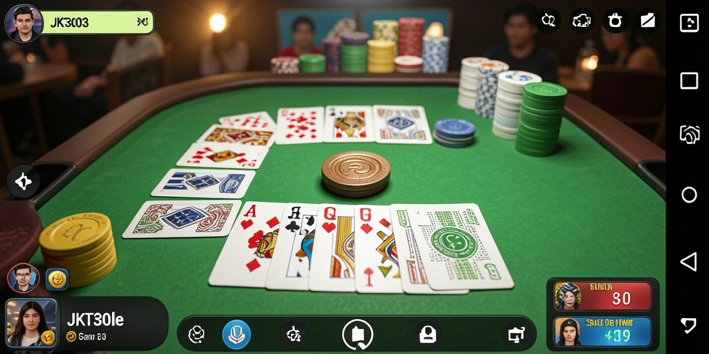 Tampilan gameplay seru dalam permainan Gaple JKT303.