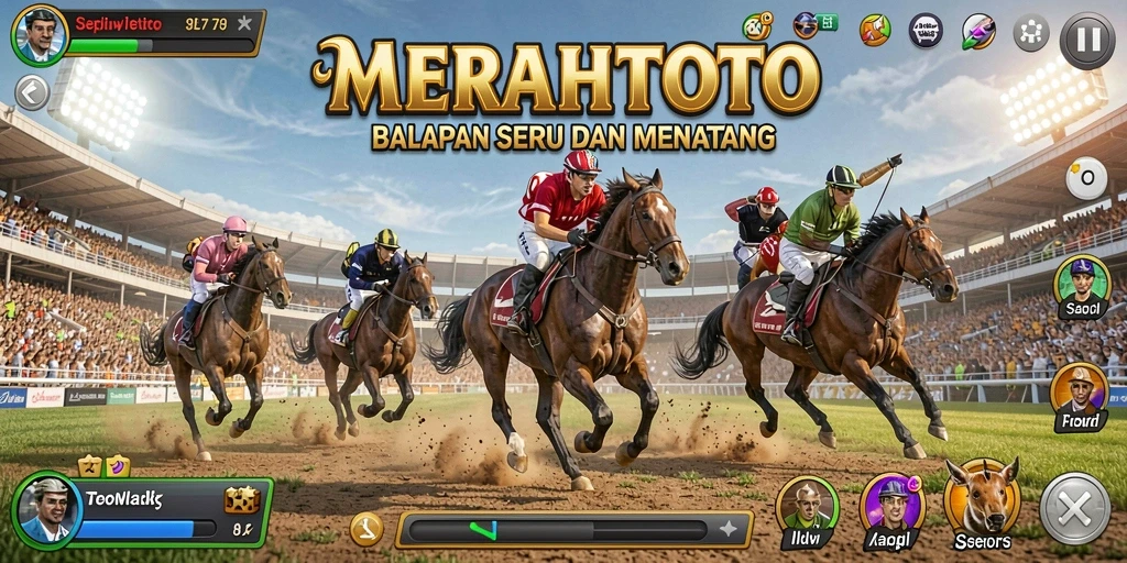 Gameplay seru dalam balapan MERAHTOTO dengan mobil cepat.