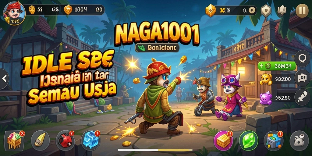 Tangkapan layar NAGA1001 menunjukkan gameplay Idle yang menarik dan grafis yang memukau.