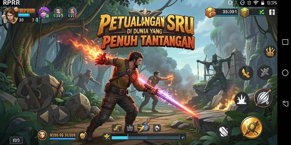 Screenshot utama RPRR menampilkan karakter dalam misi petualangan yang mendebarkan.
