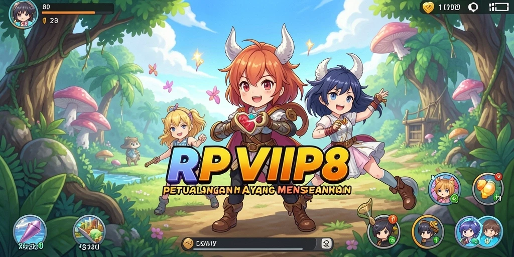 Screenshot gameplay RPVIP8 menampilkan aksi pertarungan karakter Anime.