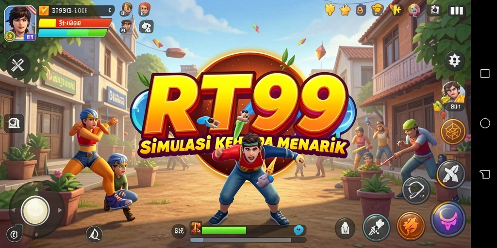 Screenshot gameplay menunjukkan interaksi seru dalam dunia RT99.