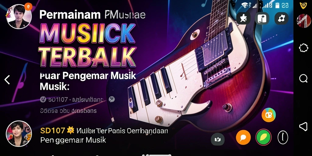 Tampilan gameplay SD107 yang menampilkan keseruan bermain musik.