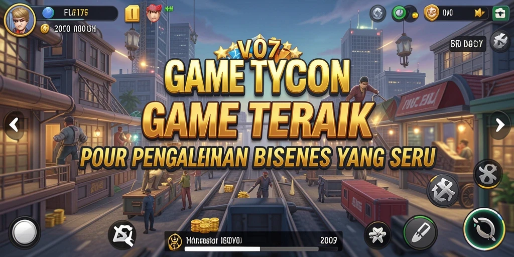 Tampilan gameplay V07 yang menarik dengan berbagai jenis bisnis.